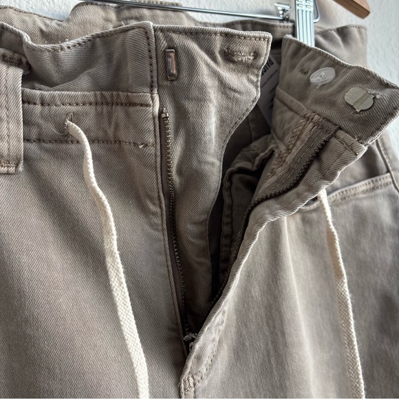 PAIGE Carly Pant High Rise Crop Wide Leg Jean Drawstring Trousers Moss Size 28 - Picture 6 of 13